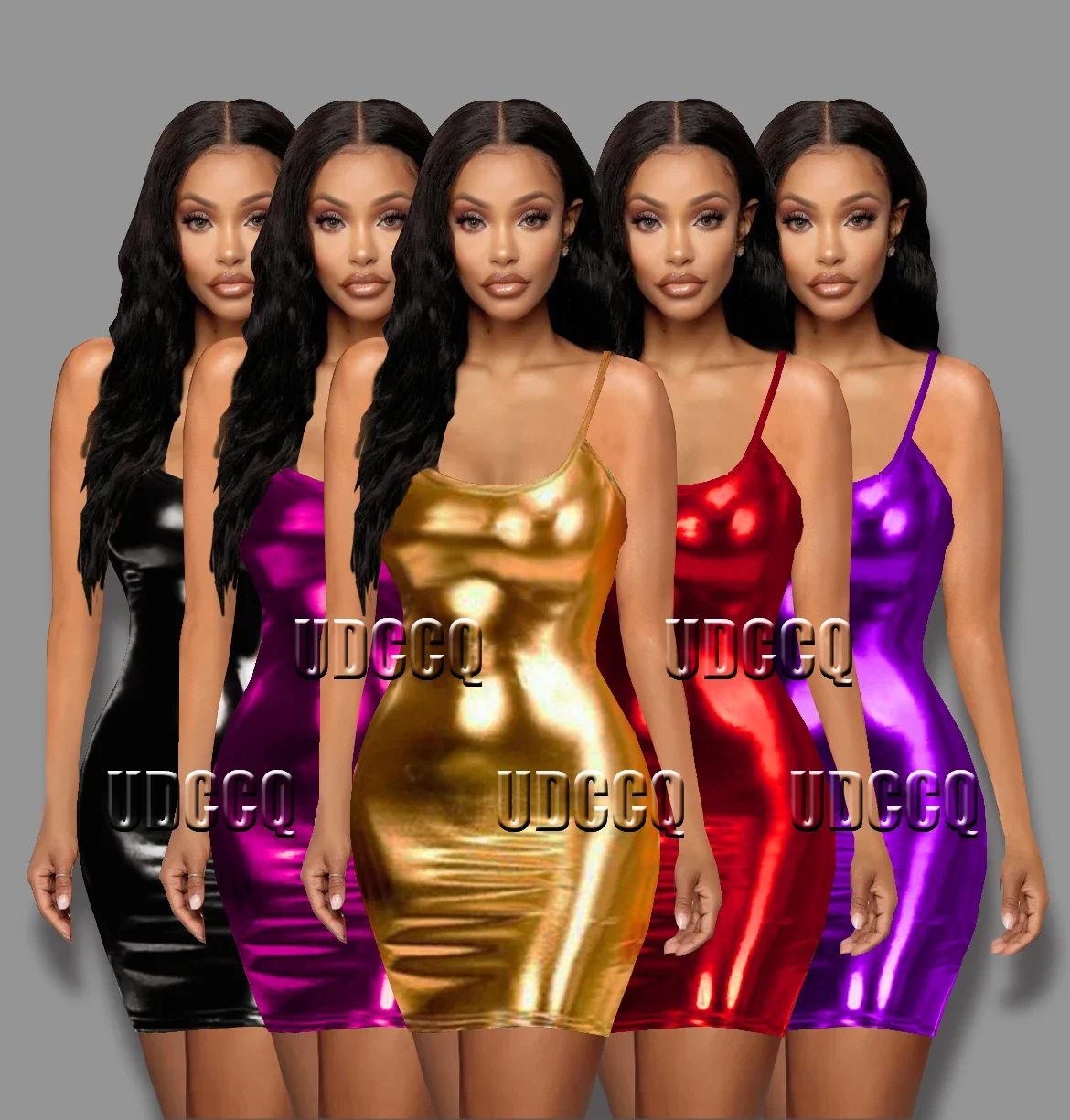 

HOT Sexy woman glisten Metallic PVC FAUX LEATHER Underwear Babydoll Lingerie Sheer DRESS Body Stocking Stripper Party nightclub