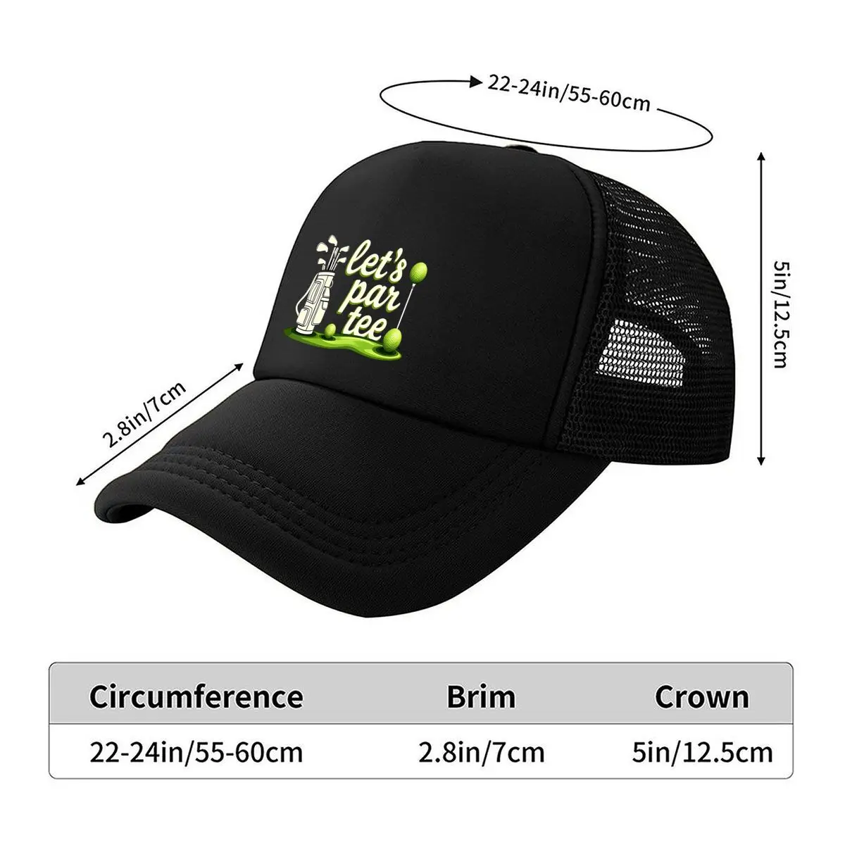 Light Pink with _Let'S Par Tee_ Golf Design - Lightweight, Breathable , Perfect for Women, Casual We 2026 Mesh Baseball Cap