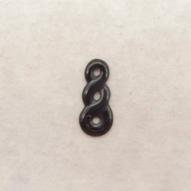 

Natural Black Obsidian Infinity-Shaped Pendant Symbolic Design Spiritual Artisanal Jewelry Gemstone 44x19x3mm-3.5g