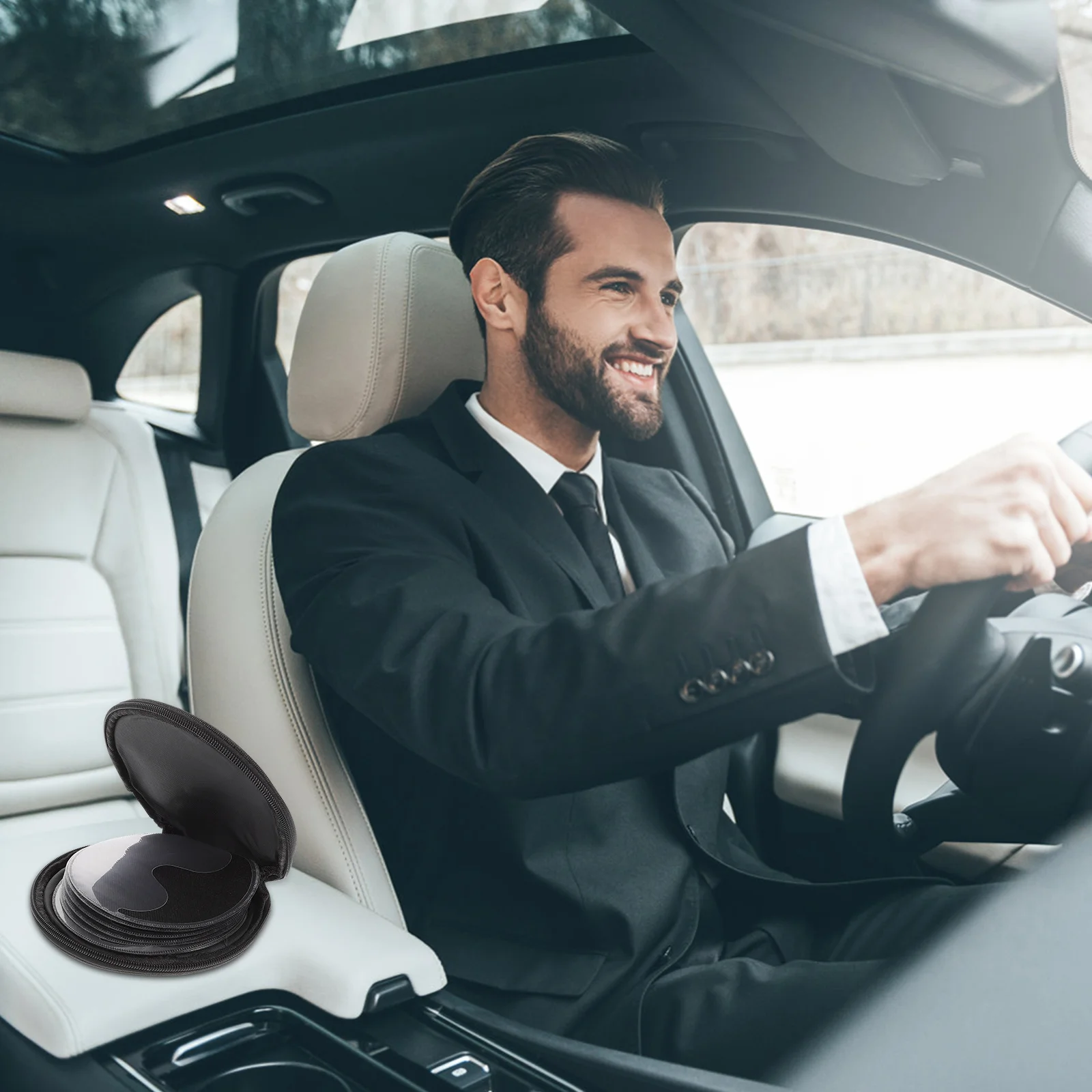 Okrągłe, małe etui na CD, pojemność 20 płyt, organizer na CD, etui na DVD do samochodu, na muzykę, gry, wideo, przechowywanie płyt DVD, organizer na kompaktowe dyski.