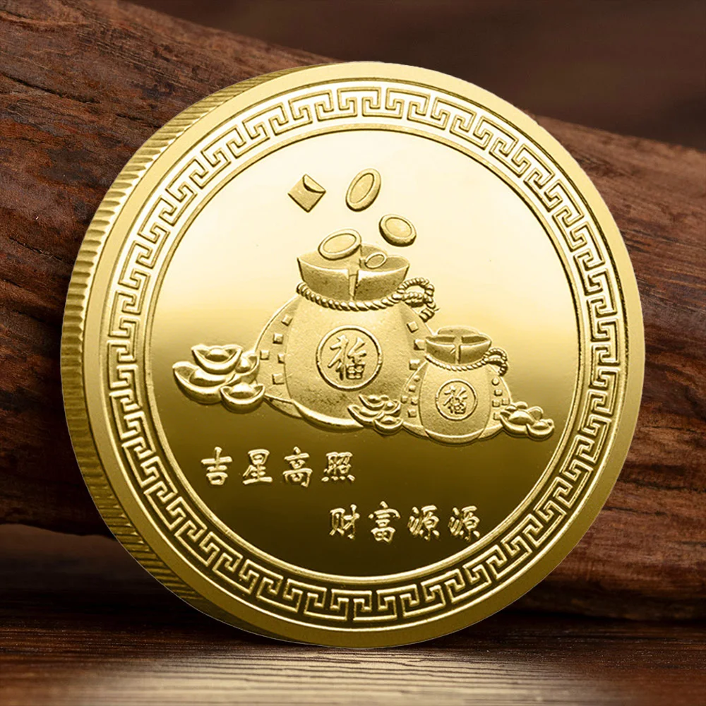 Het jaar van de slang Herdenkingsmunt Fortuinslang Geluksmunt Vergulde slang Lentefestivalcadeau