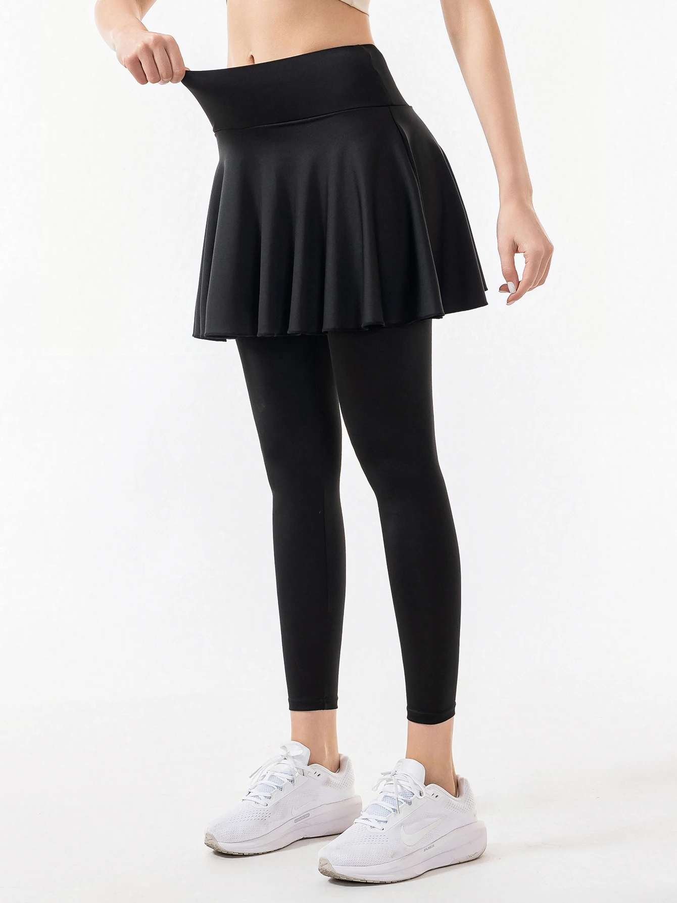 

Women's autumn and winter new style anti-glare false pants two pairs of tight pants for outerwear professional sports runn