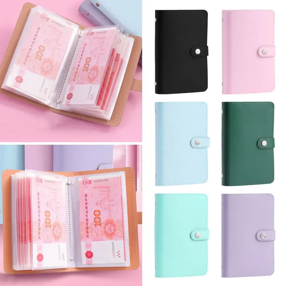 

Save Money 100 Envelopes Money Saving Challeng PU Waterproof Mini Binder Savings Challenge Large Capacity Reusable Budget Binder