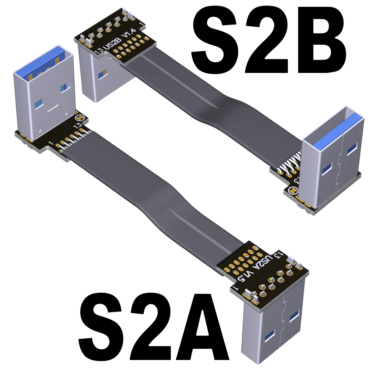 FFC Type-A USB 3.0 Extension Ribbon Cable Fold 90 FPV Slim Flat Soft Flexible FPC Charge FPV Brushless Handheld Gimbal Monitor