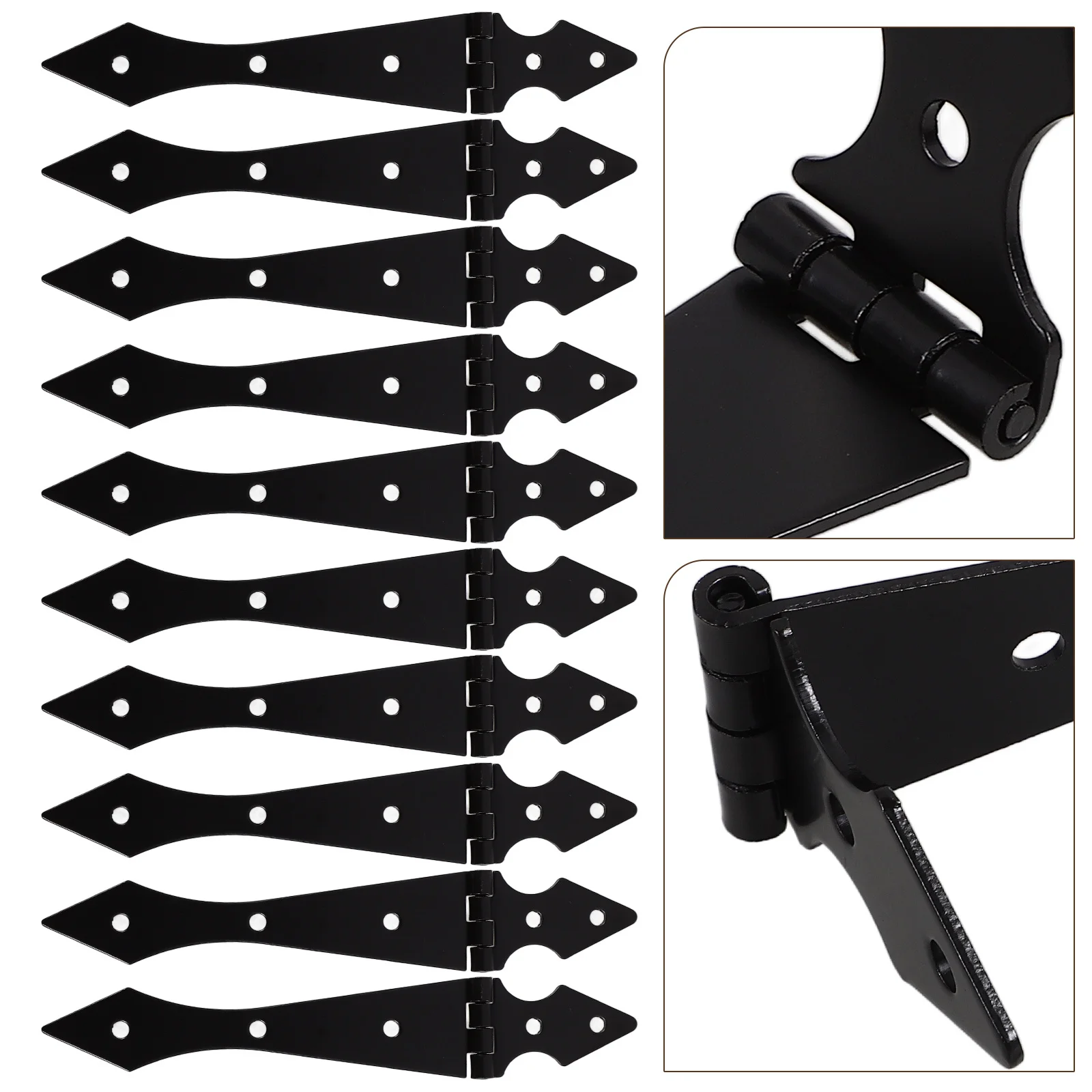 

10Pcs Garden Gate Hinge Heavy Duty Iron Fence Hinge Replacement Metal Gate Door Hinges for Yard Fences Hinges for Fence Gates