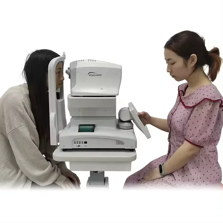 Non contact tonometer with automatic chin rest adjustment function