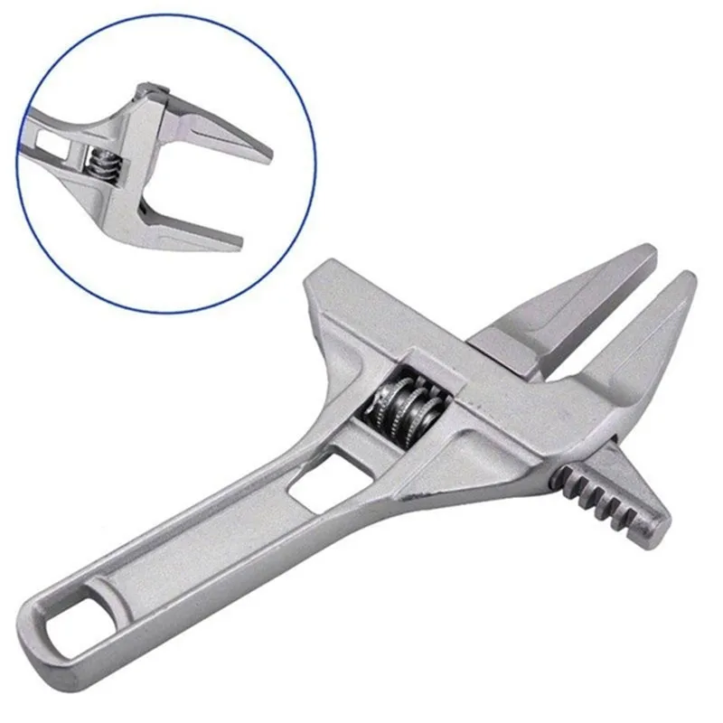 Mini verstellbarer Badezimmer-verstellbarer Schraubenschlüssel, starke Klemmung, großer multifunktionaler Aluminiumschlüssel mit offenem Ende, Badezimmer-Reparatur-Werkzeug – Detail 9