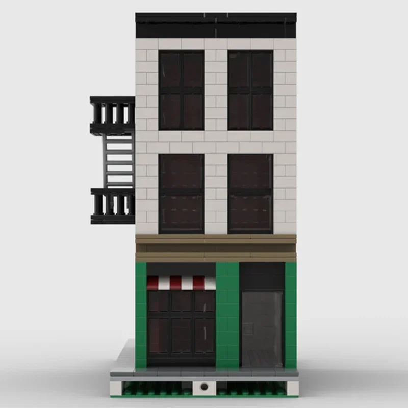 ストリートビューモデル MOC ビルディングレンガニューヨークアパートハウスモジュラーテクノロジーギフト子供のおもちゃスーツホリデー組み立てる