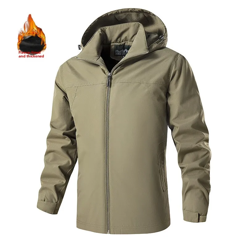 

Новая осенне-зимняя мужская куртка с флисовой подкладкой, теплая, ветрозащитная, однотонная, водонепроницаемая, для альпинизма и походов.