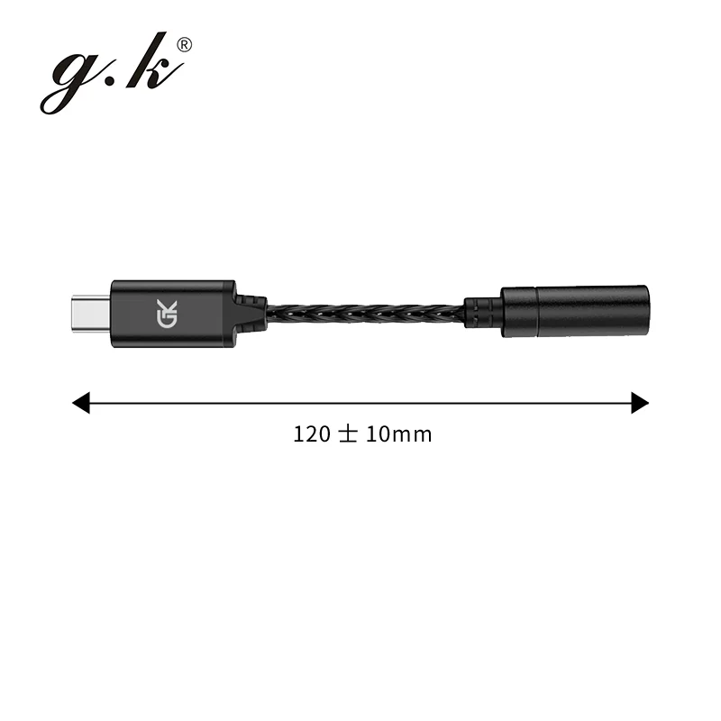GK X1 Earphone Adapter Type-C To 3.5mm HiFi Amplifier Audio Cable Chip Amplifier PCM 192kHz Adapter Cable DAC