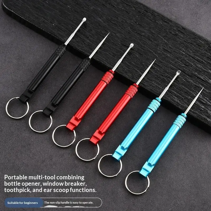 Outdoor Pocket Toothpick Aluminum Alloy Portable Mini Toothpick Fruit Fork Ear Pick Camping Tool Toothpick Tube