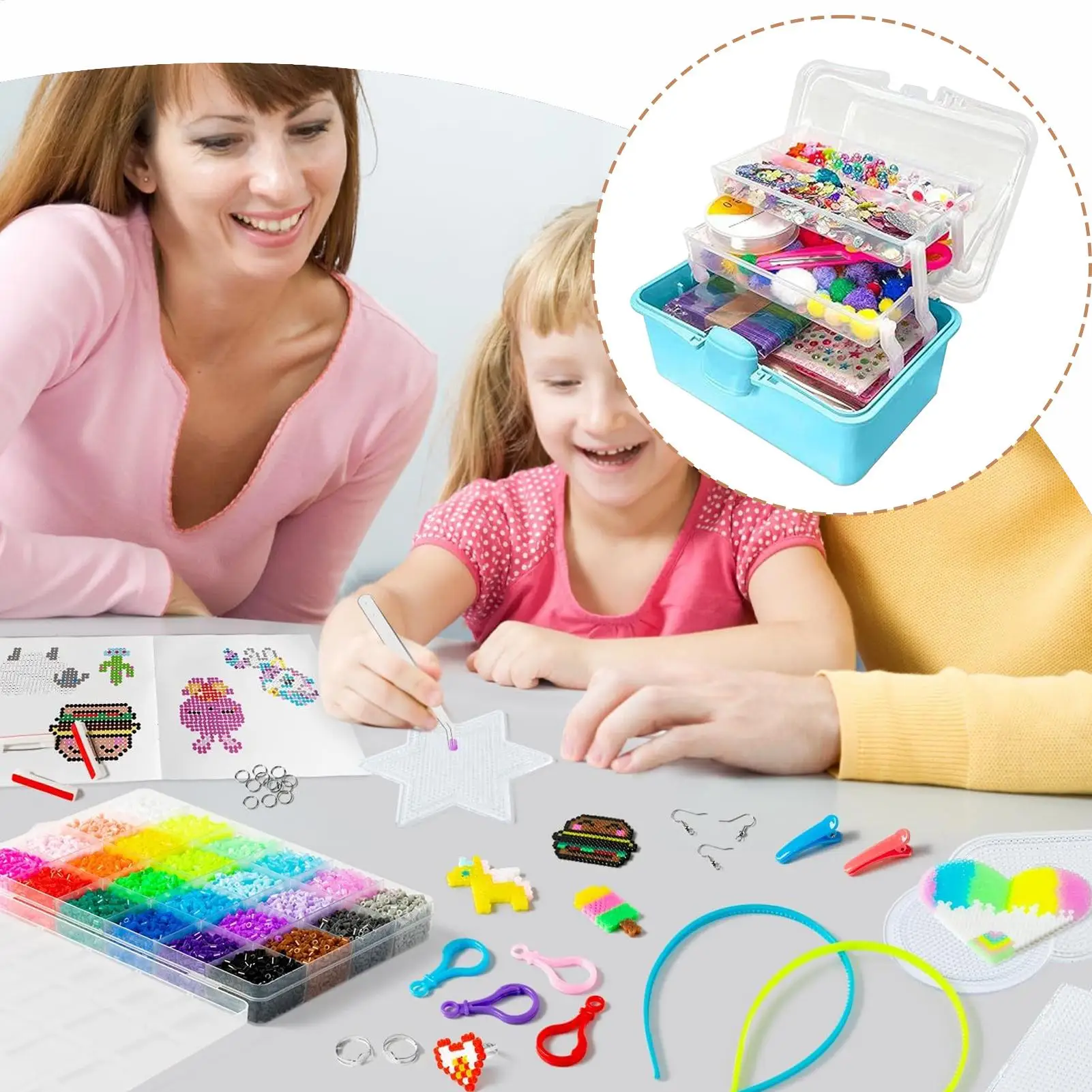 어린이를위한 공예 공예 학교 용품 재료 세트 장난감 손과 눈의 조정 생일 크리스마스를위한 공예 활동