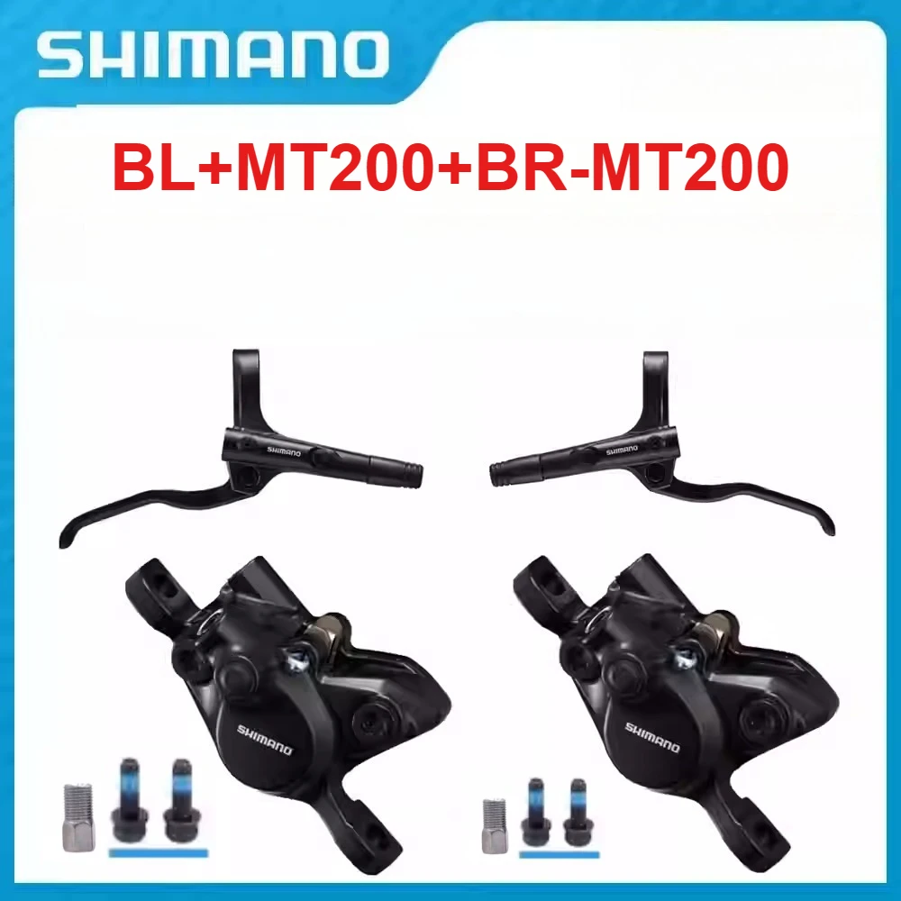 

SHIMANO BL-MT200 Тормозные рычаги BR-MT200 Суппорт MTB Горный велосипед Гидравлический дисковый тормоз 2-поршневой 3-пальцевой стальной рычаг