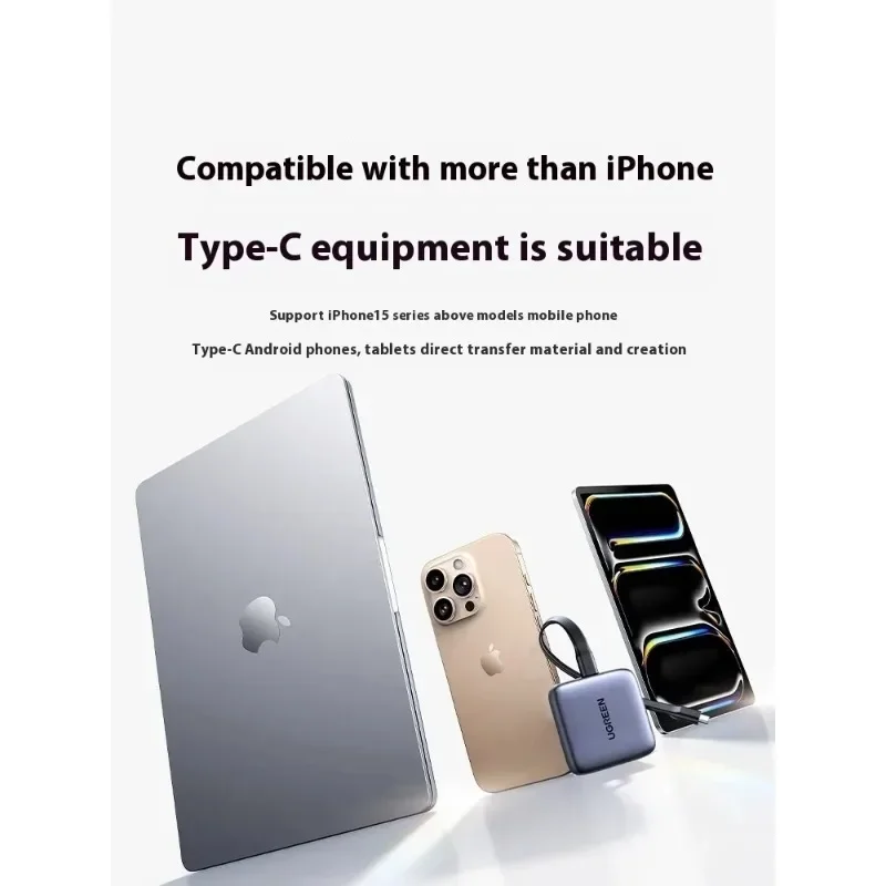 Ugreen قارئ البطاقات المغناطيسية Usb-C إلى فتحة SD/TF Sd4.0 312mb/S لـ Magsafe iPhone16/17 وملحقات الكمبيوتر المحمول محول بطاقة SD الصغيرة