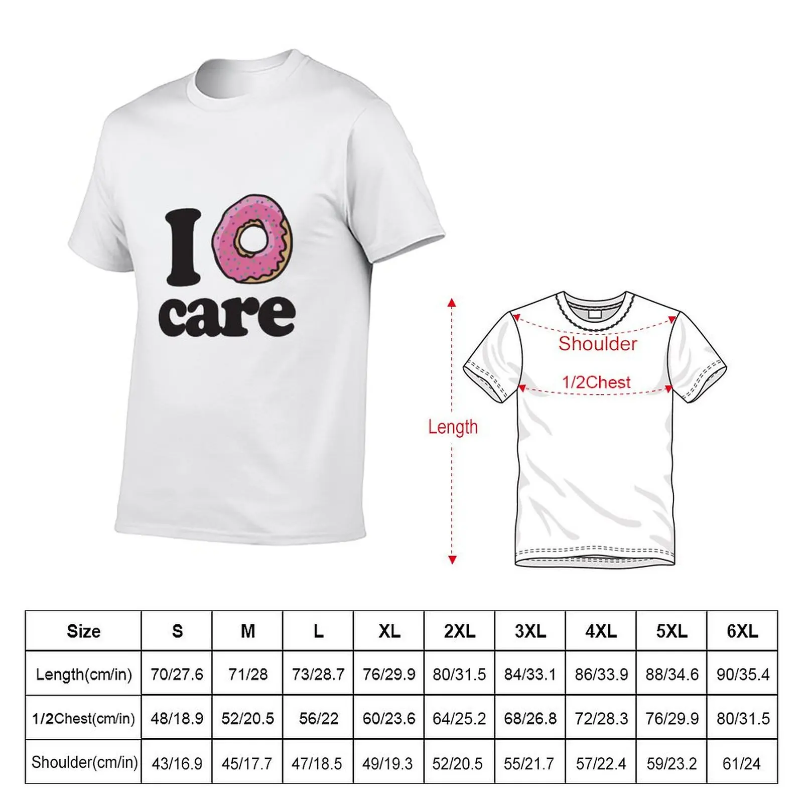 I donut care T-Shirt Simple Line Art Print Tee