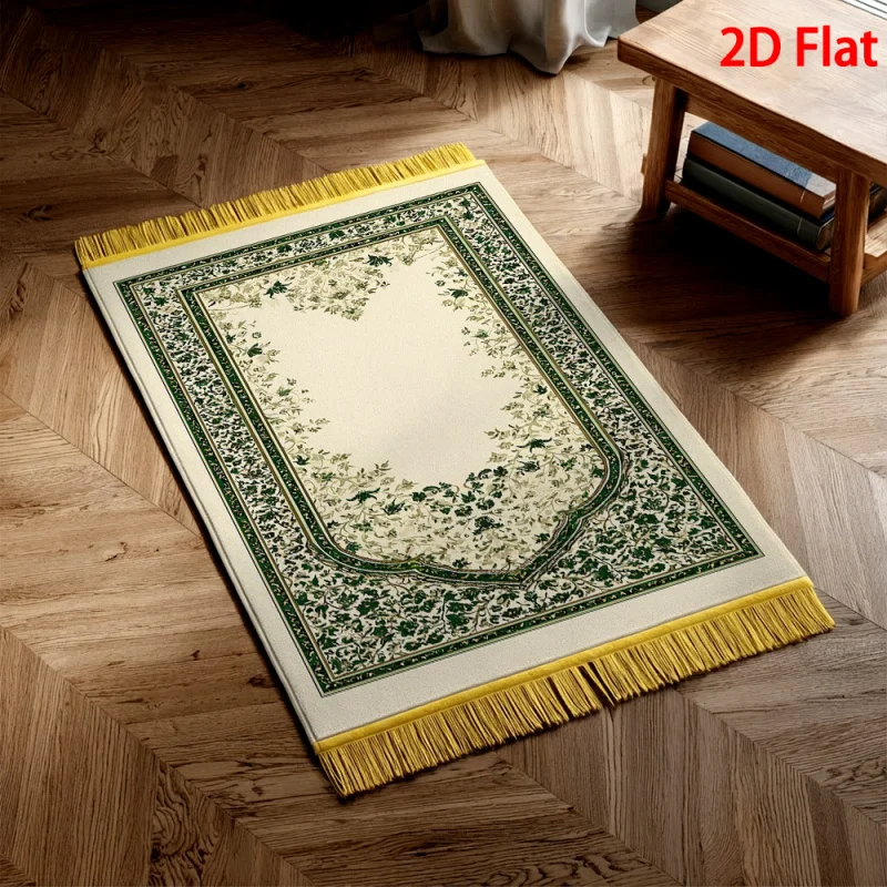 VIKAMA Fresh Flower Worship Carpet Muslim Portable Prayer Carpet Ramadan Pilgrimage Home Anti slip Prayer Mat