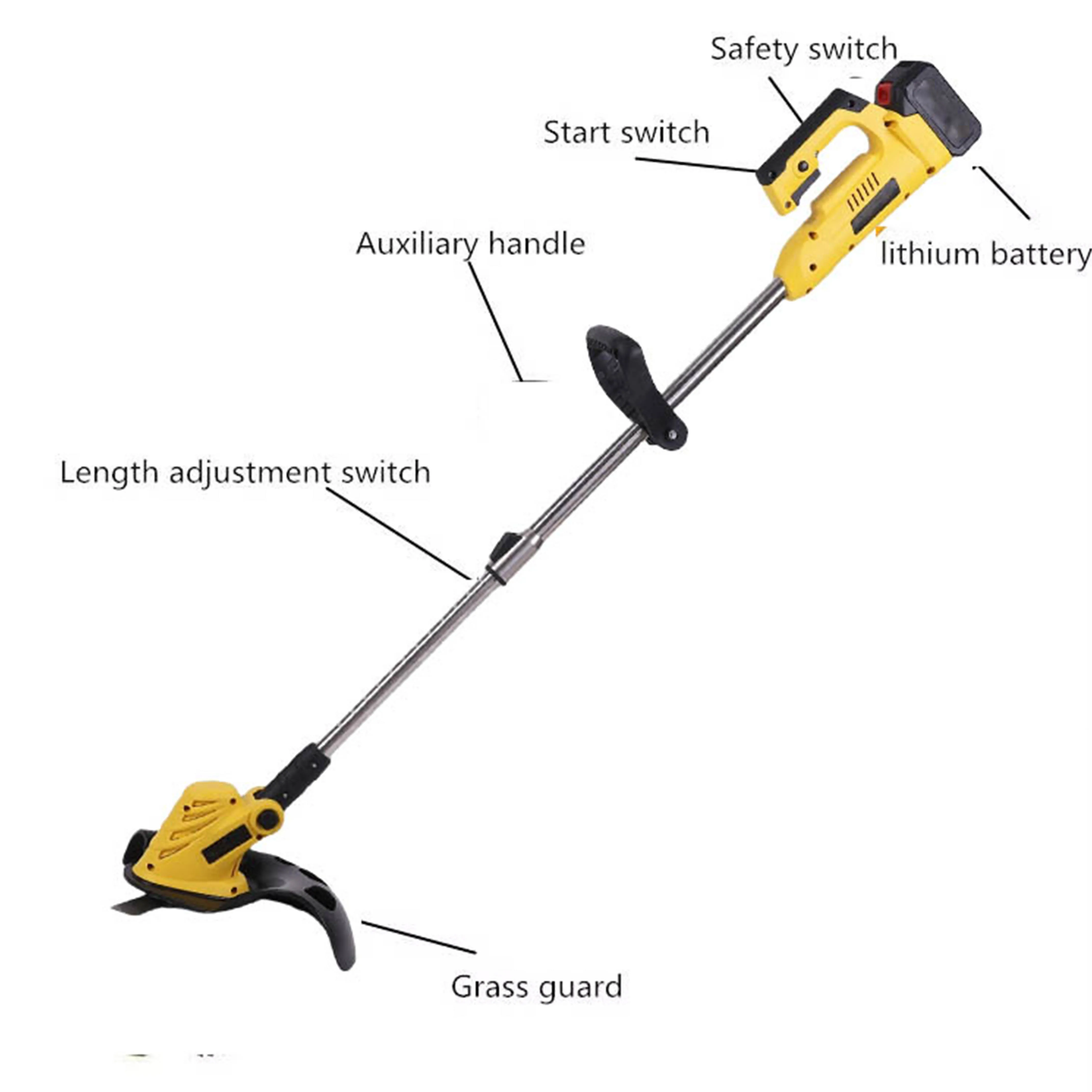 Field Mower Electric Lawn Mower Length Adjustable Cutter Cordless Garden Grass Cutting Trimmer Fit For DEWALT 20V Battery Pin