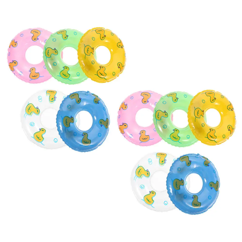 

10Pcs Mini Swim Rings High Simulation PVC Small House Ornaments Swimming Ring Photo Props Party Supplies Miniature Swim Ring