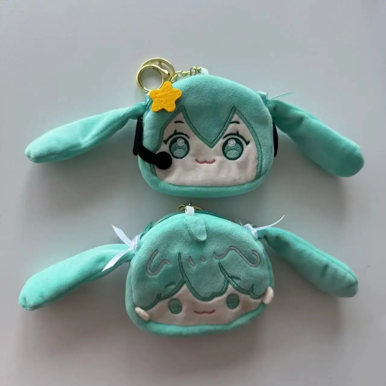 Anime Peripherie Hatsune Miku Bluetooth Headset Aufbewahrung tasche niedlichen Cartoon Schlüssel anhänger Plüsch Geldbörse