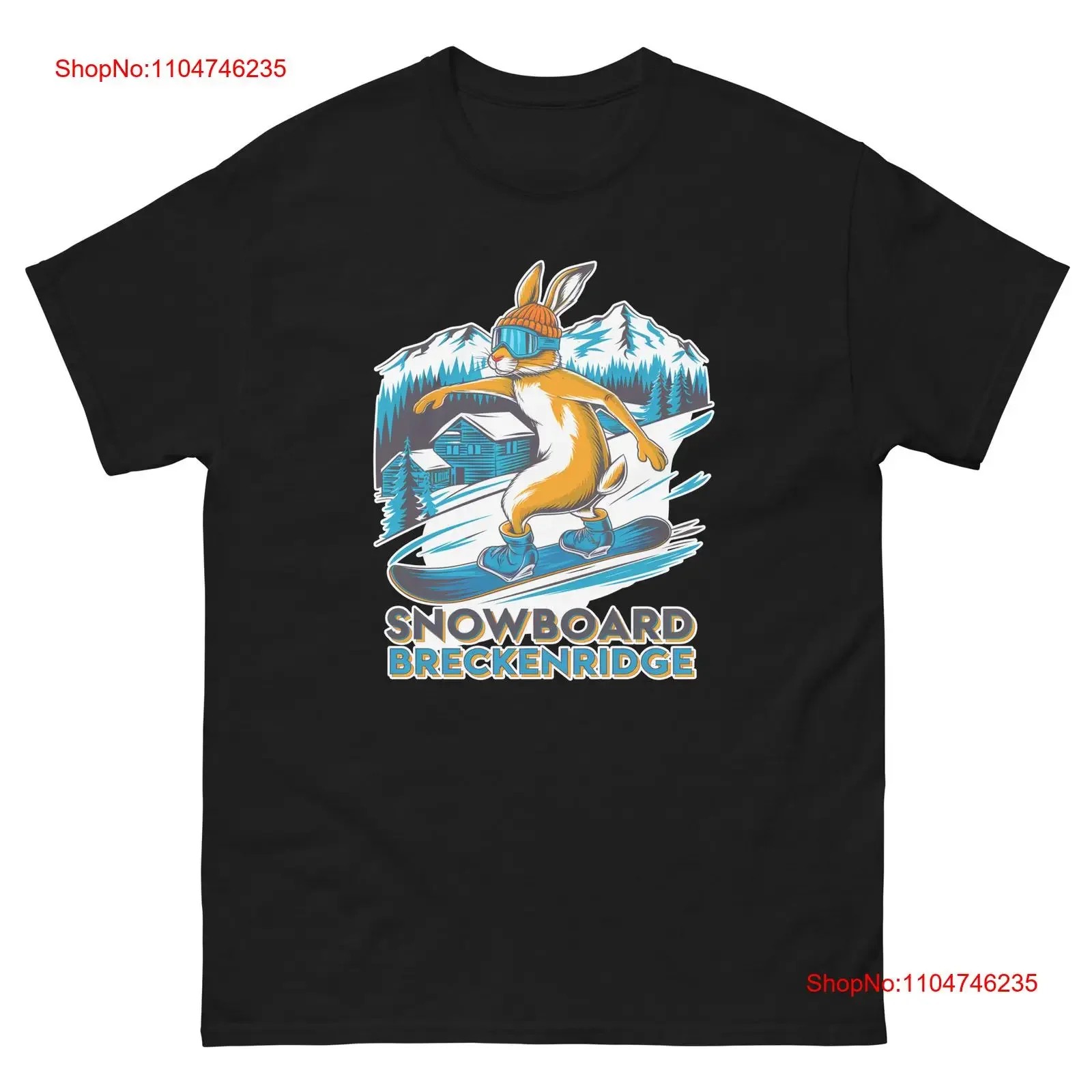 Snowboard Breckenridge Snow Hare EE. UU. Snowboard Animal camiseta vintage lavado estirado suave transpirable Unisex moda Casual