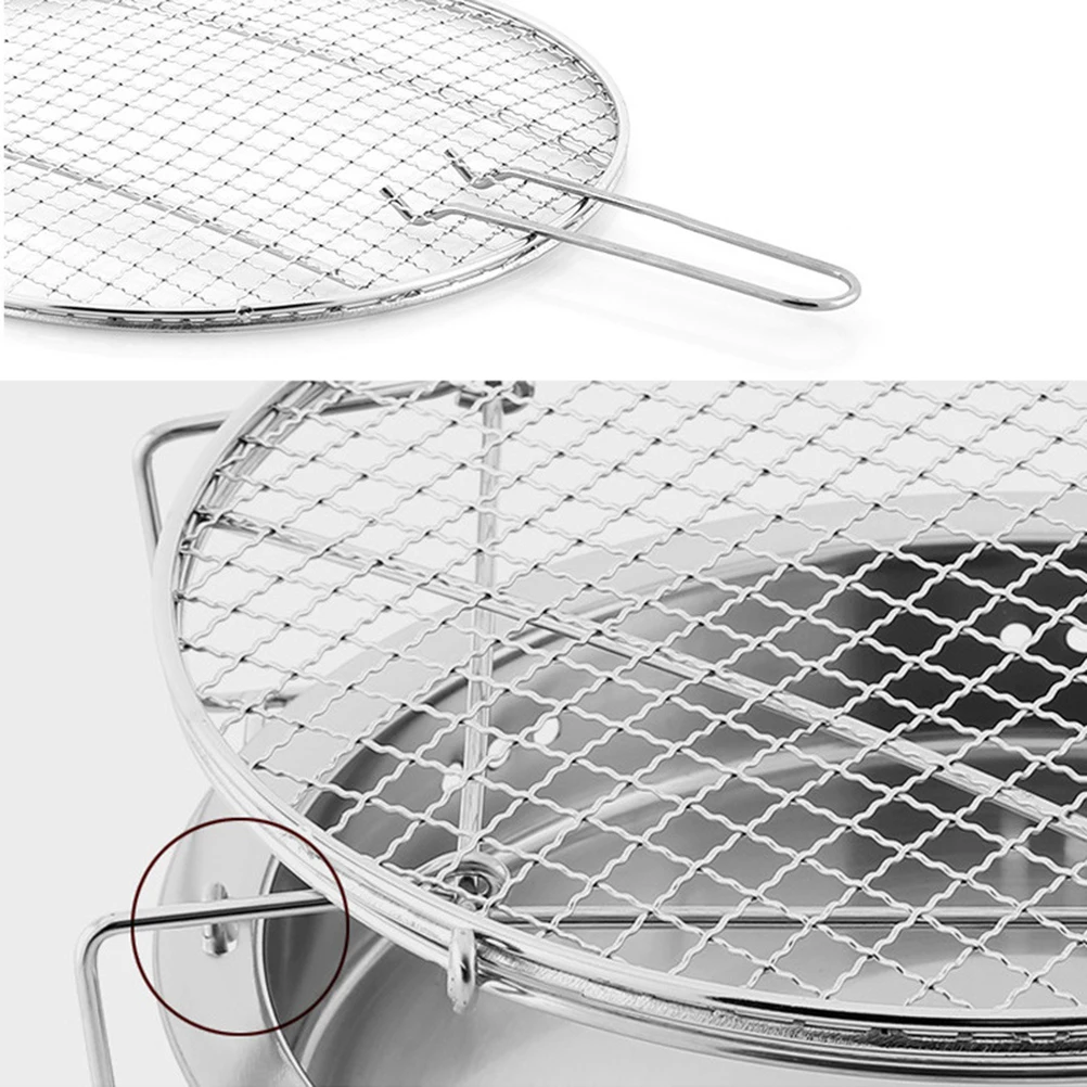 

1pc Portable Grill Foldable Stainless Steel Barbecue Rack Compact Outdoor Grill For Camping Fishing Park Large Capacity Durable