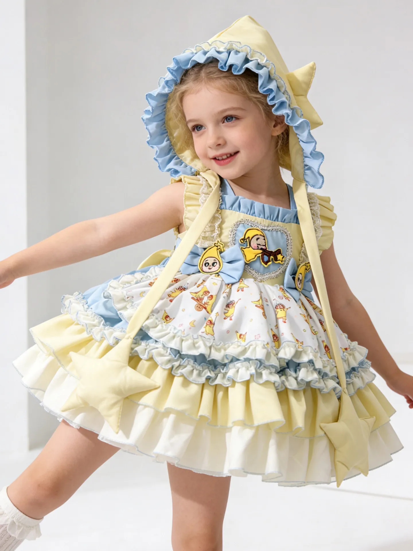 Star Man Mädchen Lolita Boutique Süßes Kleid 3-10 Jahre Mädchen Party Hochzeitskleid Boutique Kostüm Lolita Brautjungfernkleid – Detail 2
