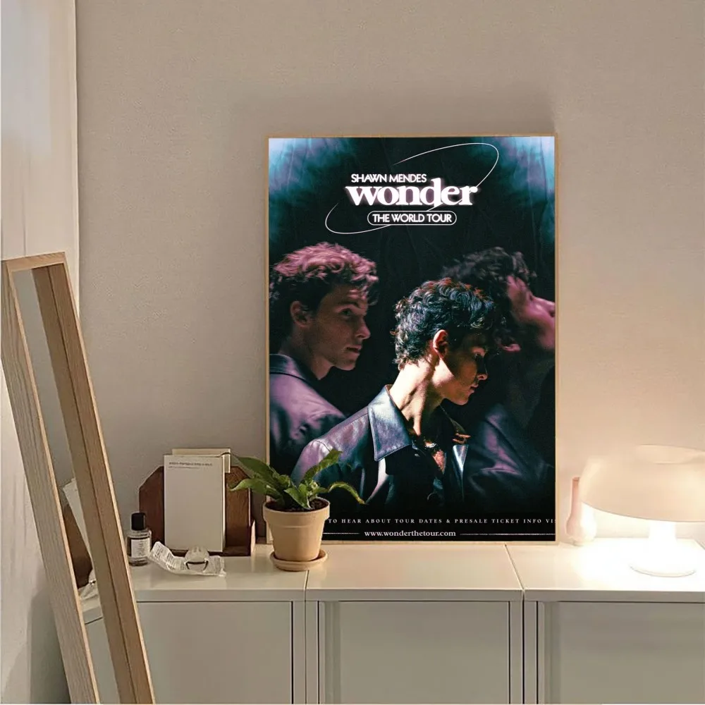 S-Shawn Mendes Popular Singer No Framed Poster Kraft Club Bar Paper Vintage Poster Wall Art Painting Bedroom Study Stickers