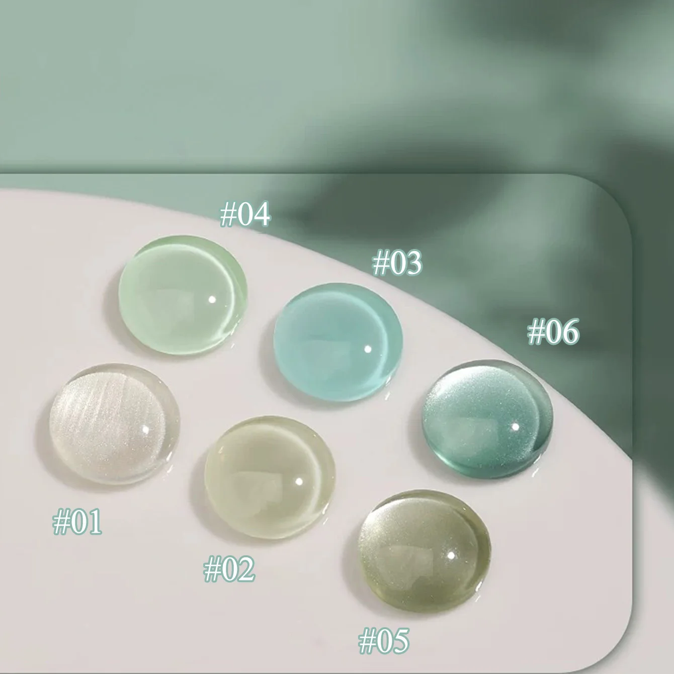 

1pcs SHAKA Autumn Green Glass Bead Cat Eye Gel Nail Polish 2025 New Style Ice Transparent White Mint Mambo Style Gel Nail Art