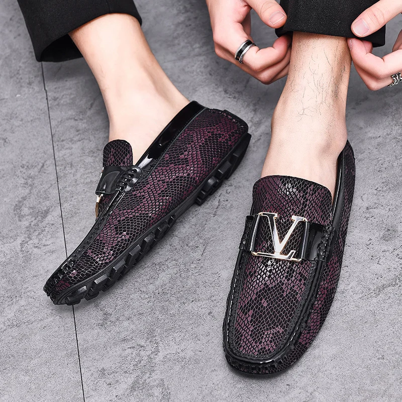 New Brand Men Natural Leather Shoes Casual Loafers Slip-on Business Dress Shoes Comfortable Driving Footwear Zapatos De Hombre