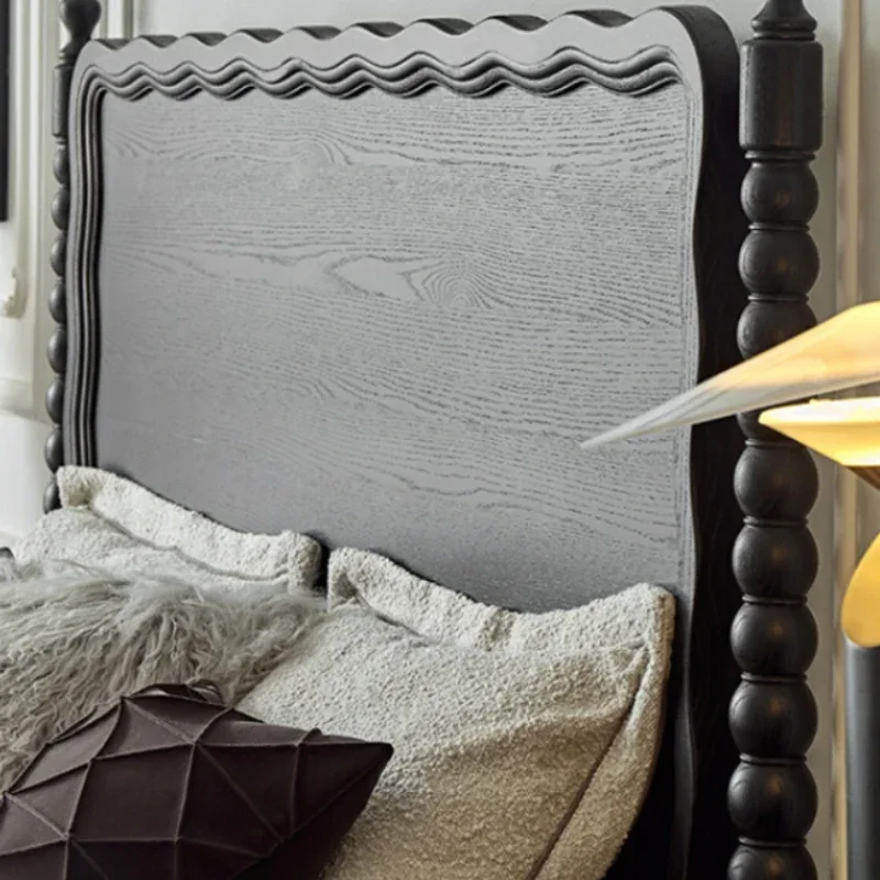 

Solid Wood American 1.8 M Double Master Bedroom Furniture BlackSo Easy So Beauty Marriage Bed