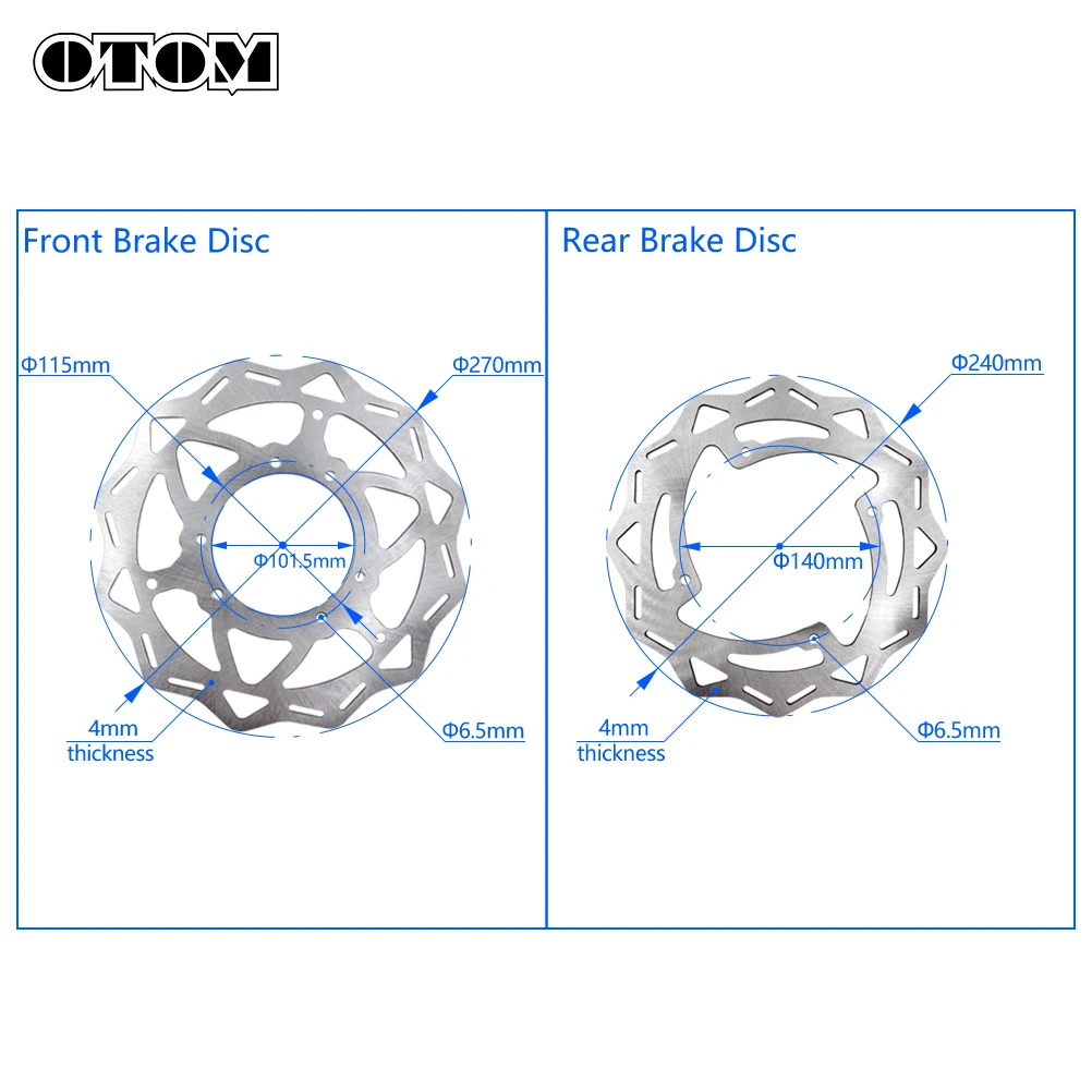 Motorcycle 270/240mm Front Rear Brake Disc Wave Floating Steel Disk Rotors Kit For HONDA CR125 CR250 CRF450R CRF250RX CRF450RWE