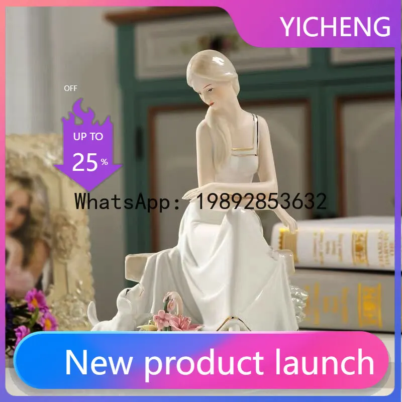 

PYJ European ceramic character living room wine cabinet TV cabinet home decoration ornament