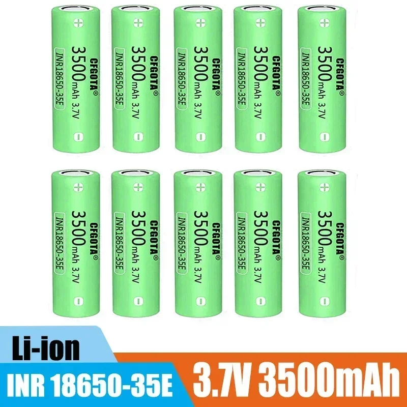 100% original 18650 3500mah 20th discharge inr18650 35e 3500mah 18650 3.7v li ion rechargeable battery