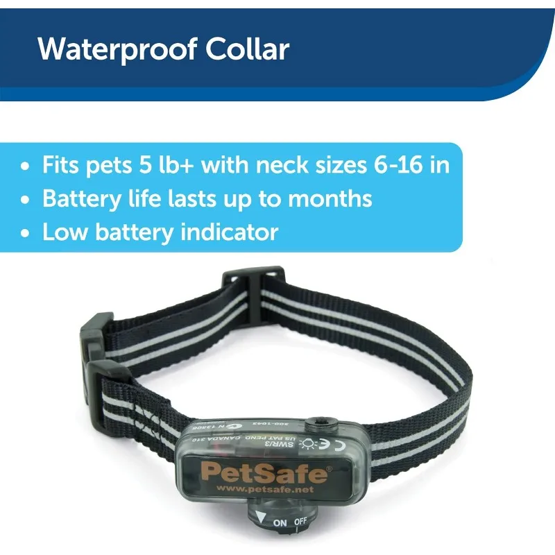PetSafe Elite Little Dog In-Ground Pet Fence Receiver Collar - for Dogs Over 5 lb - Waterproof with Tone and Static Stimulation