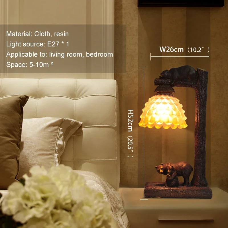 BUNNY Nordic ModernTable Lamp American Retro LED Bedroom Bedside Lamp Personalized And Creative  Decorative Homestay Desk Light