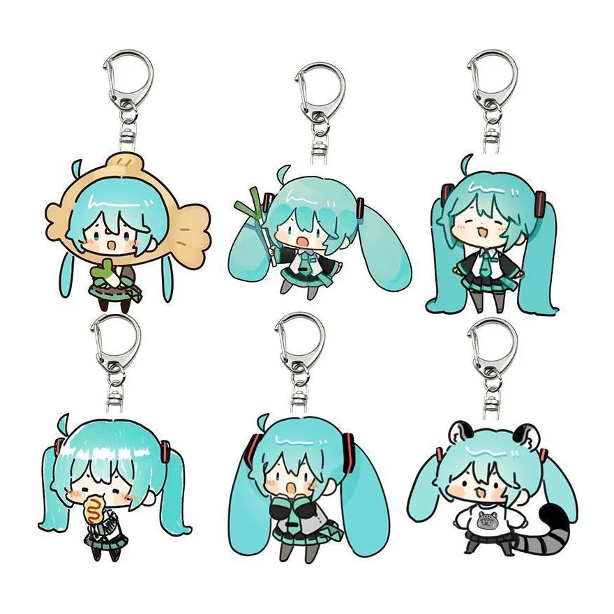 Japanese Anime Figure Hatsune Miku Keychain Pendant Backpack Bags Accessories Hatsune Miku Anime Figure Periphery Toys Gifts New