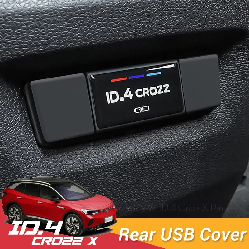 Car Rear Console Center USB Equip Charging Port Protective Cover Dust-proof Frame for VW ID.4 ID4 ID6 crozz X 2021 2022 2023