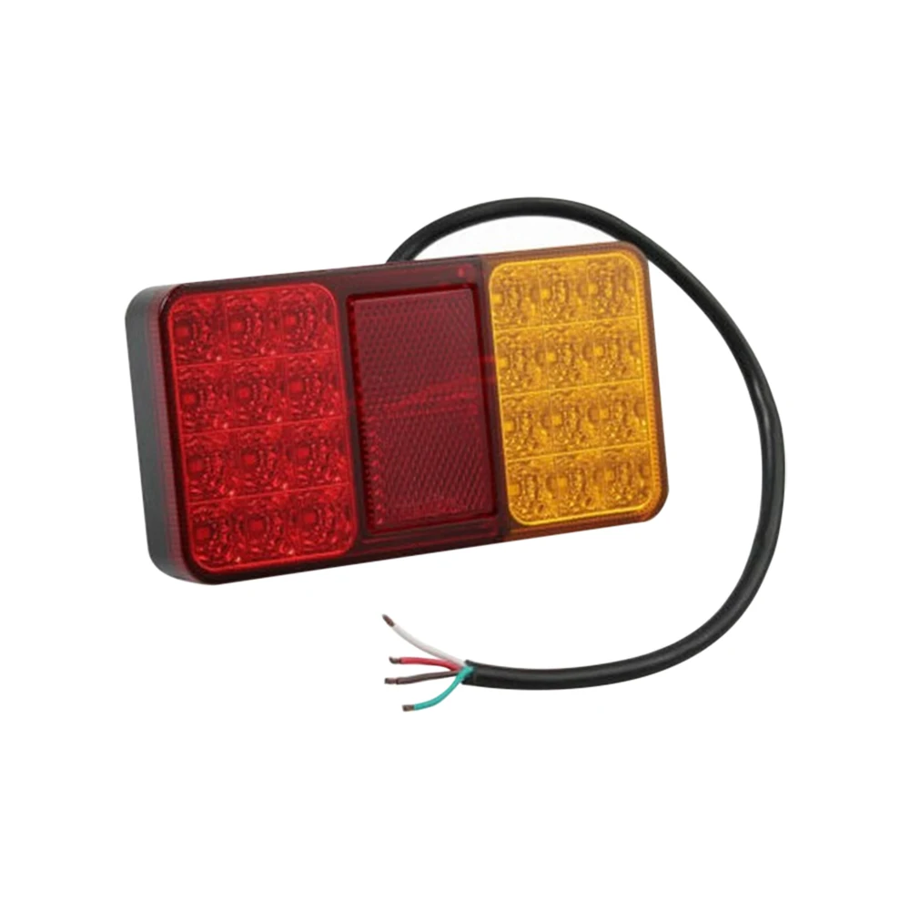

12-24V 24LED Truck Red Yellow Dual Color Tail Lights Waterproof Brake Light Turn Signals with Reflector for Ship Trailer RV