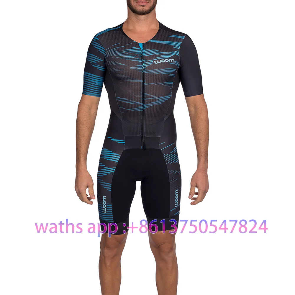 2023 New Men\'s Cycling Jersey Short sleeve Jumpsuit Running Clothing Maillot Ciclismo Summer violet Triathlon Wear Skinsuit