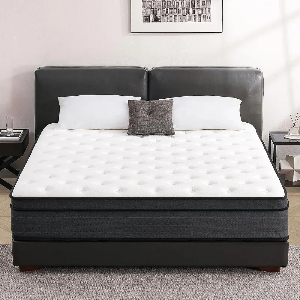 

Queen size Mattresses,12Inch Memory Foam Hybrid Mattress, Pocket Spring Mattress in a Box, Pressure Relief and Supportive