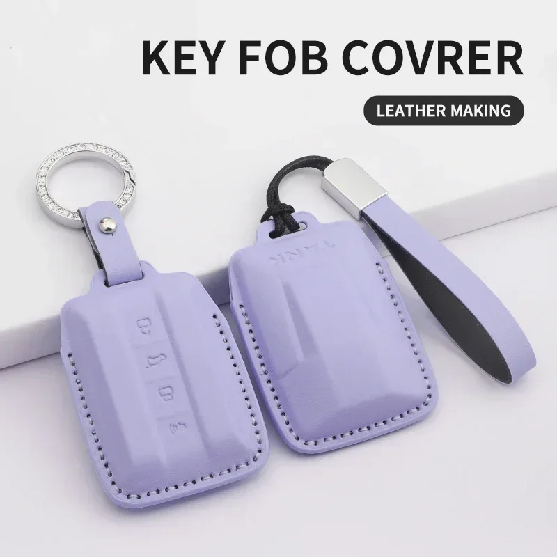 

Car Smart Remote Key Case Cover Shell Key Bag For Great Wall GWM WEY TANK 300 500 Tank300 Tank500 Keychain Accessories Leather