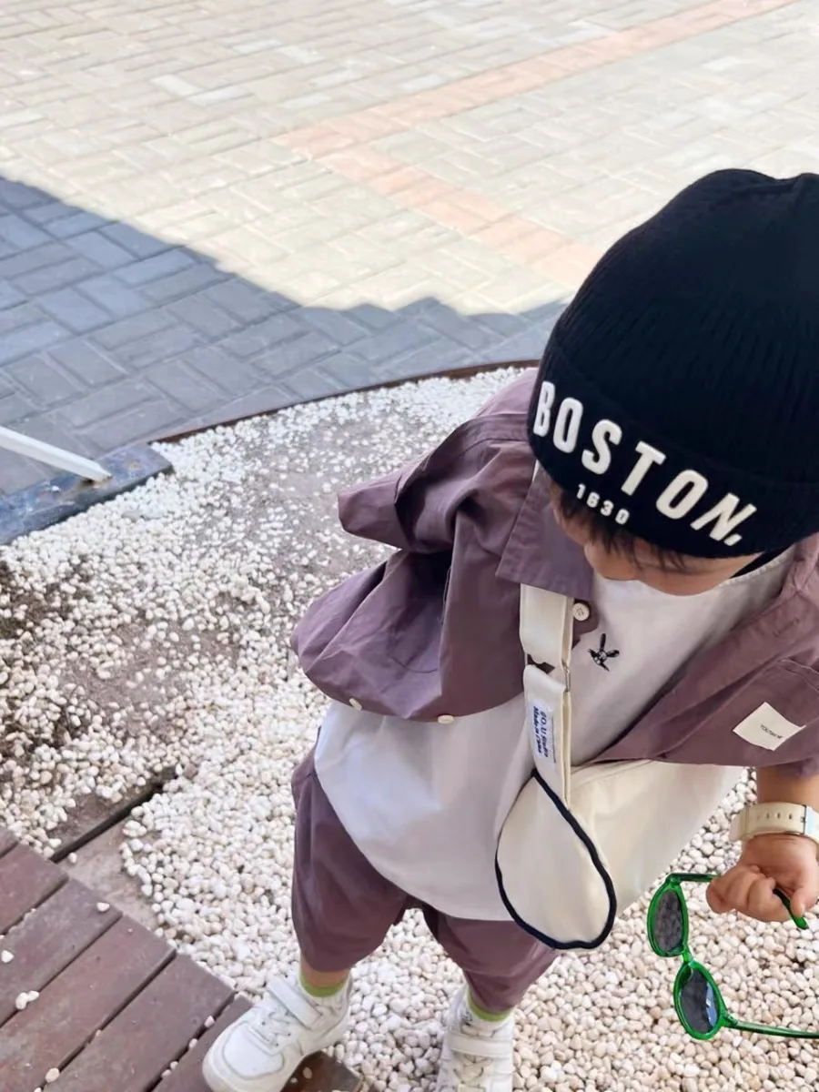 Kids/Adlut Beanies American Retro Wool Knitted Hat Pupolar Letter Boston Casual Street Boy\'s or Girl Winter Warm Cold Hats Male