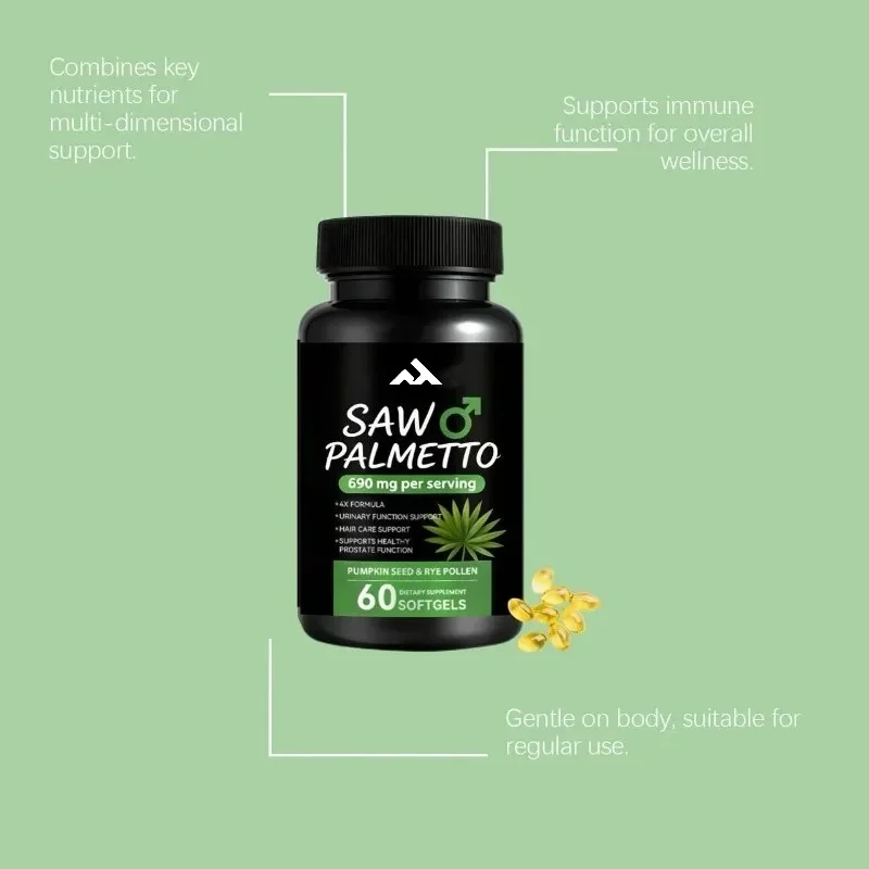 Saw Palm Capsules with Pumpkin Seeds - Each serving contains 690mg of urinary and prostate care and health support