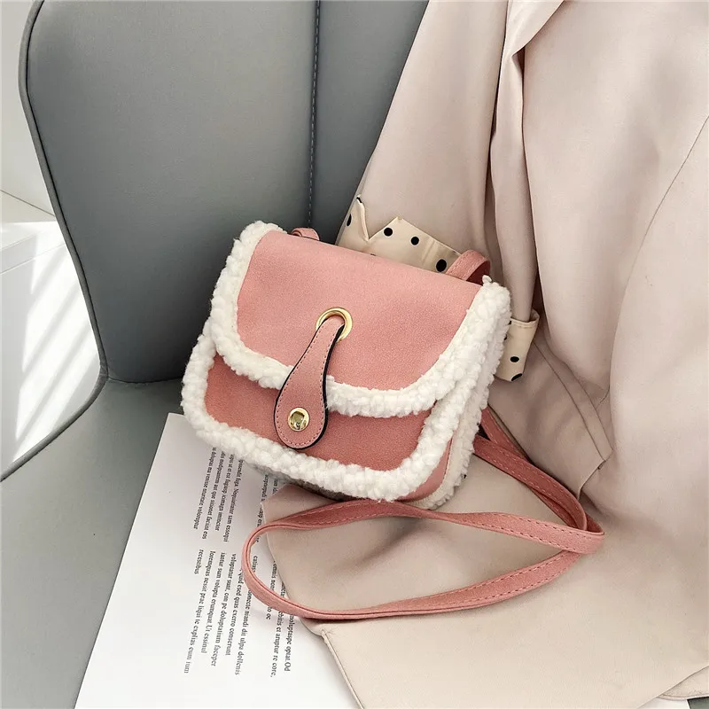 Monederos y bolsos pequeños para niñas, carteras laterales adorables, versión coreana, bolsillo con solapa que combina con todo, moda de otoño e invierno, novedad de 2023