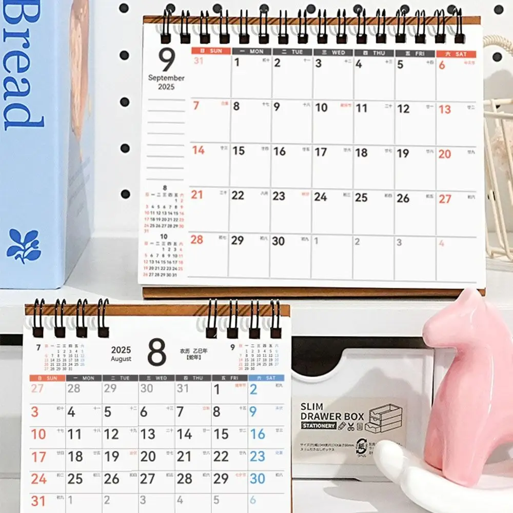 Calendrier de bureau à bobine Simple 2026, Portable, décoration de bureau, planificateur, Mini calendrier, cadeaux