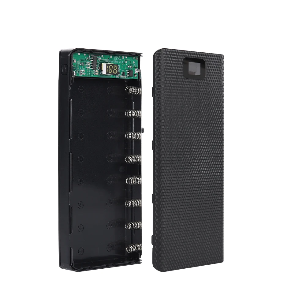 DIY 8x18650 uchwyt baterii banku zasilania DIY 18650 Box Case przenośny wyświetlacz LCD podwójny Port USB opakowanie na baterie obudowa z Power