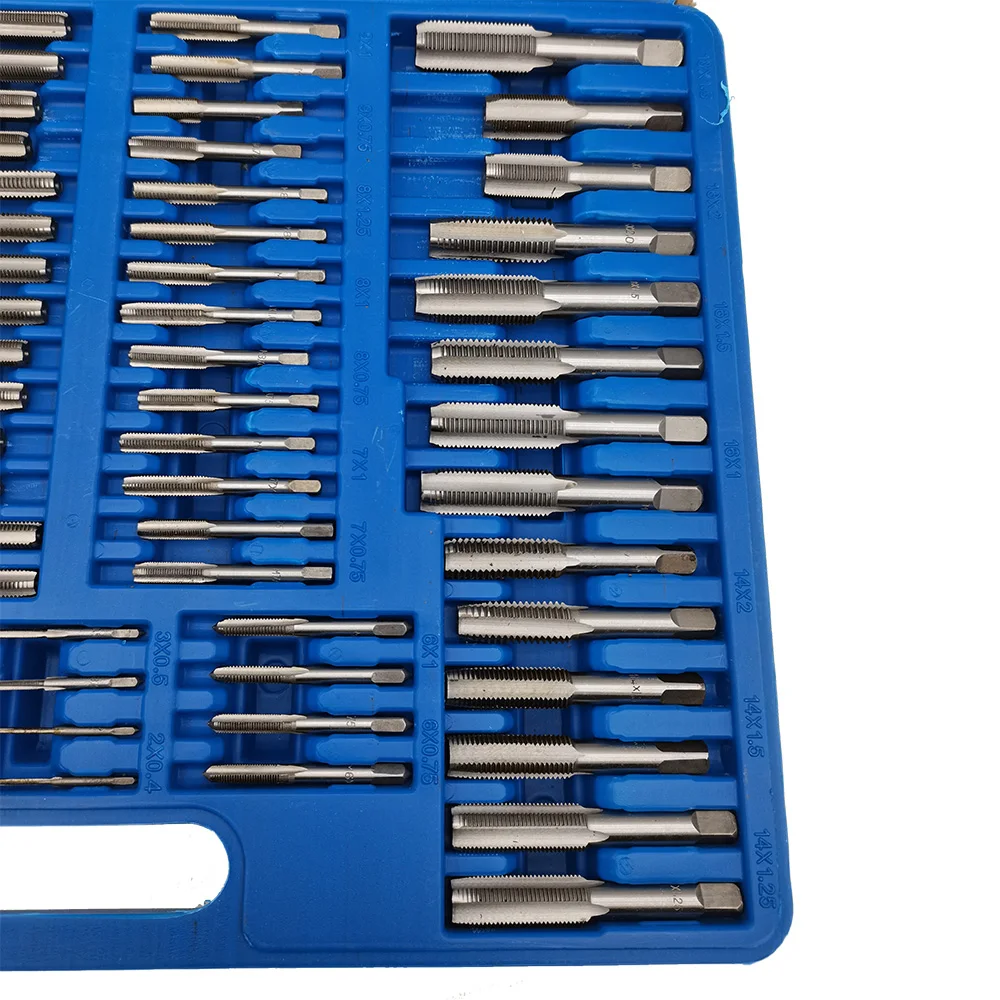 Tap and Die Set 110pcs M2-M18 Screw Thread Metric Tap Die Sets of Hand Tools Kit Hand Threading Tools For Metal Working