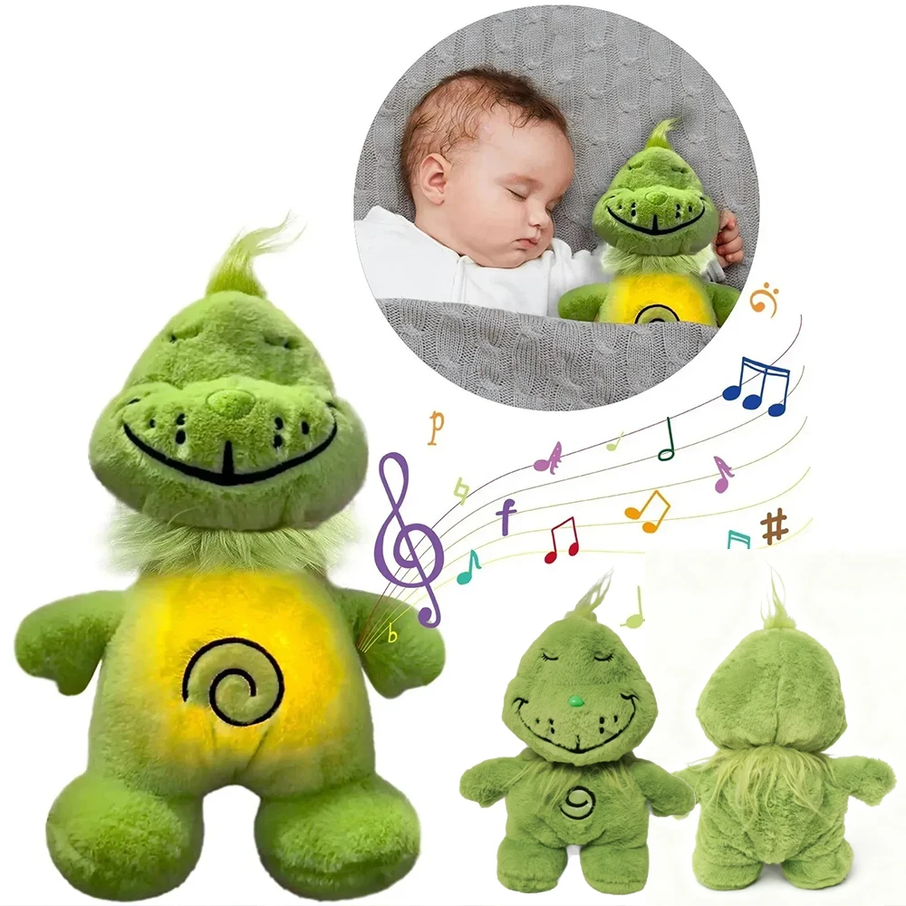 30 سنتيمتر الأخضر أشعث أنيمي ألعاب من نسيج مخملي التنفس رفيق دمية متوهجة البطن محشوة الحيوان الطرفية عطلة هدية عيد ميلاد للطفل