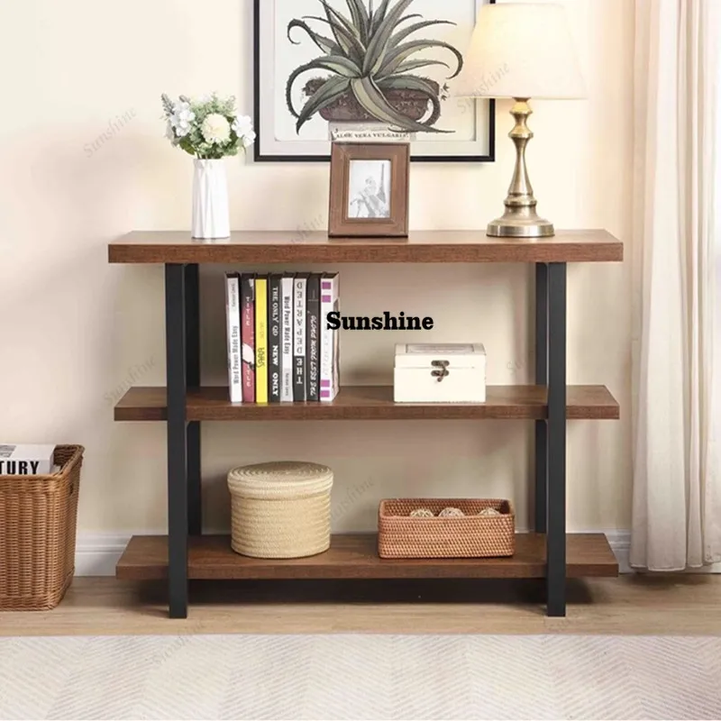 

Vintage Metal Console Table Luxury Wood Trendy Minimalist Console Table Storage Modern Table Salon Maison Livingroom Furniture