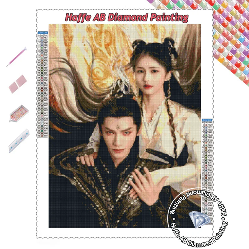 Till The End Of The Moon Myth TV Diamond Painting AB Drills Art Luo Yunxi Dan Tanjin Photo Cross Stitch Mosaic Room Decor